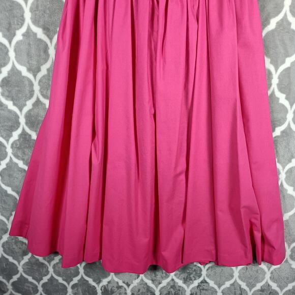 Vintage Laura Ashley Dress Size 10 Pink Cotton Puff Sleeve Maxi Fit Flare 80s - Picture 8 of 12